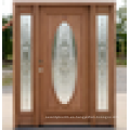 Diseño de madera de la puerta de la teca, puerta de madera sólida, diseño de madera de la puerta de cristal